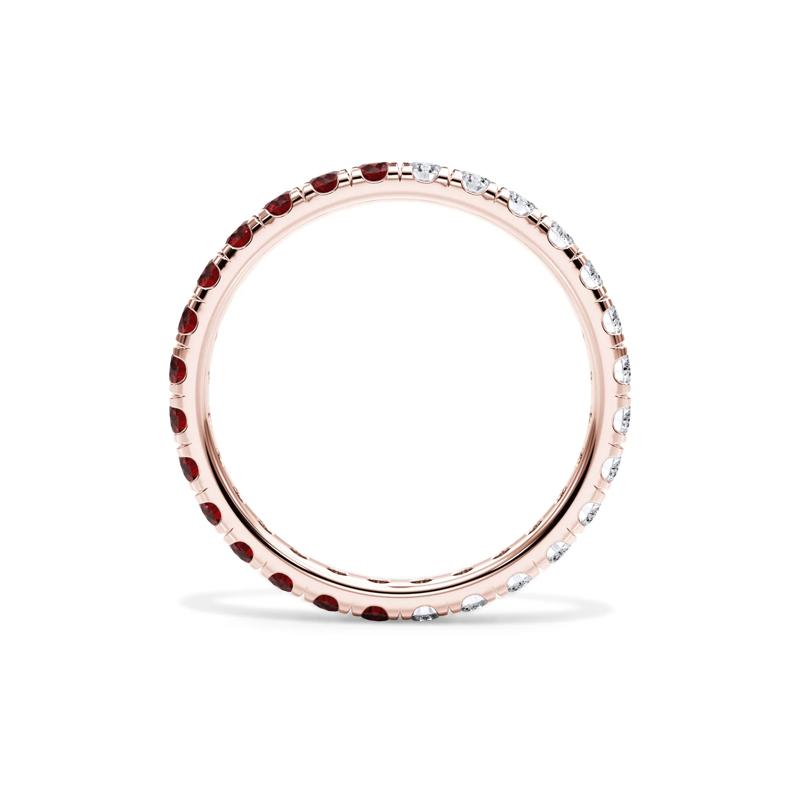 Lab Grown Diamond and Lab-Created Ruby Eternity Band in 14K Rose Gold (1/2 ct. tw.) – Image 2 of 4