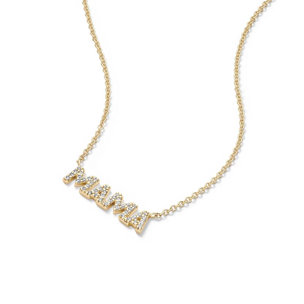 Diamond MAMA Necklace in 10K Yellow Gold (1/10 ct. tw.) – Image 4 of 4