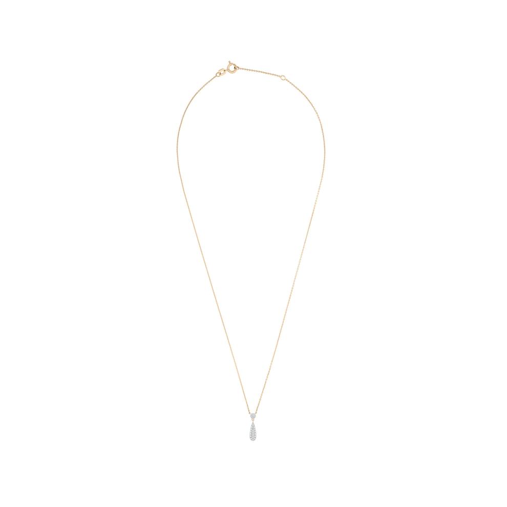 Diamond Drop Pendant Necklace in 10K Yellow Gold (1/10 ct. tw.) – Image 1 of 4