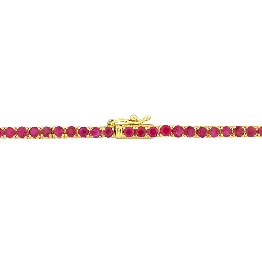 Ruby Tennis Necklace in 14K Yellow Gold, 16&rdquo; – Image 2 of 5