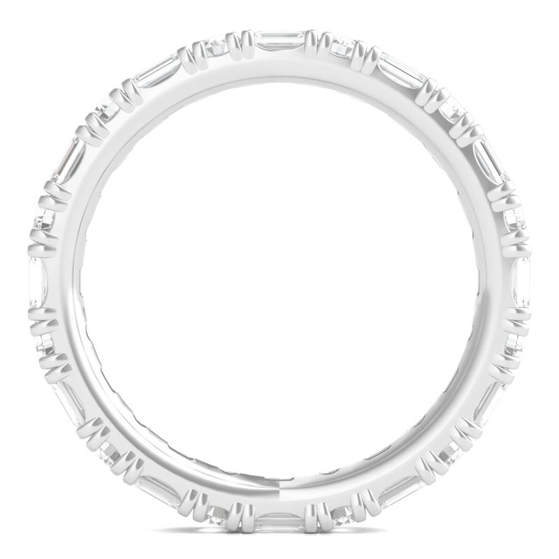Round and Emerald-Cut Lab Grown Diamond Eternity Band in 14k White Gold (1 1/2 ct. tw.) – Image 2 of 3