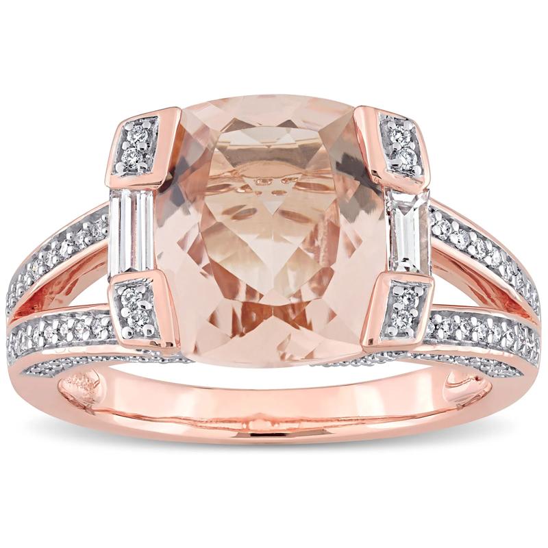 Morganite and Diamond Ring in 14K Rose Gold &#40;1/2 ct. tw.&#41; – Image 1 of 7