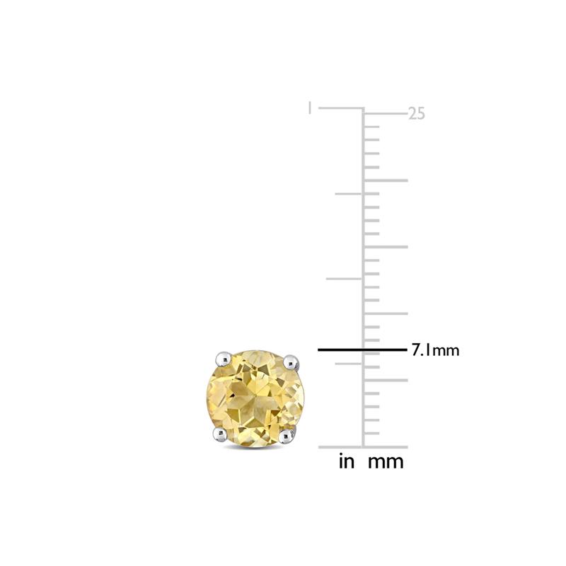 Citrine Stud Earrings with Heart Baskets in Sterling Silver – Image 2 of 3