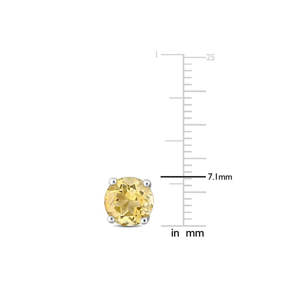 Citrine Stud Earrings with Heart Baskets in Sterling Silver – Image 2 of 3