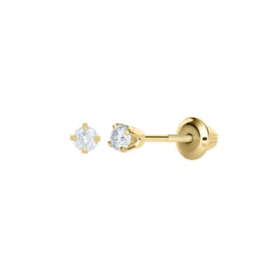 Children's Diamond Earrings in 14K Yellow Gold (1/10 ct. tw.)