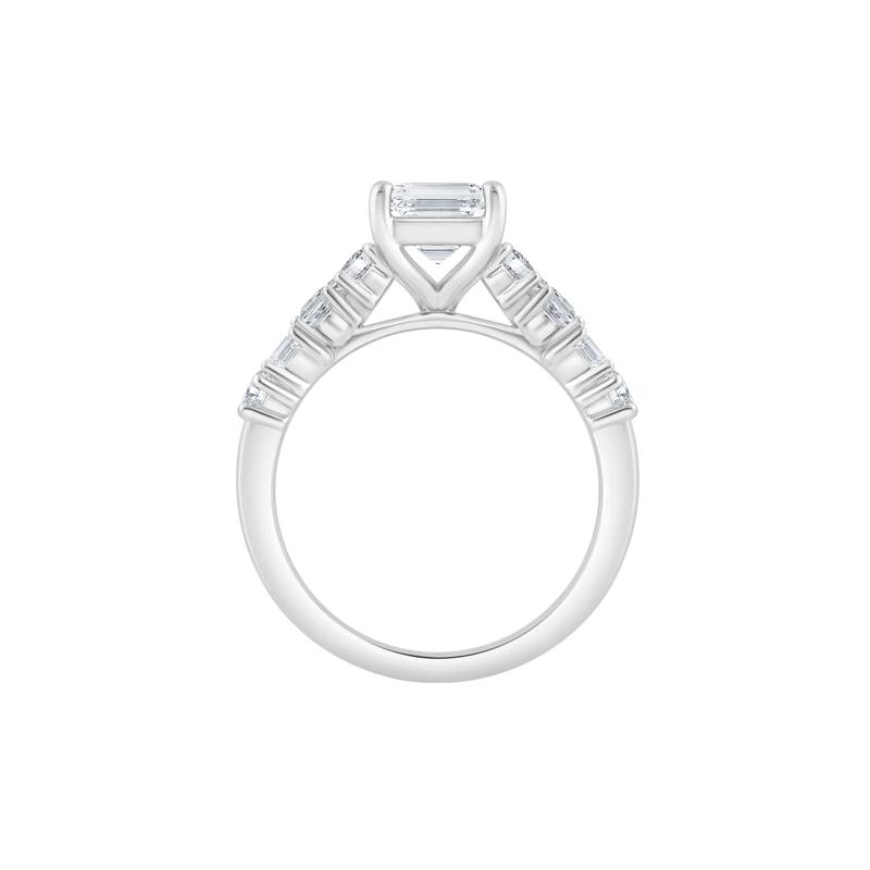 Lab Grown Emerald-Cut Diamond Engagement Ring in 14K White Gold &#40;4 ct. tw.&#41; – Image 2 of 3