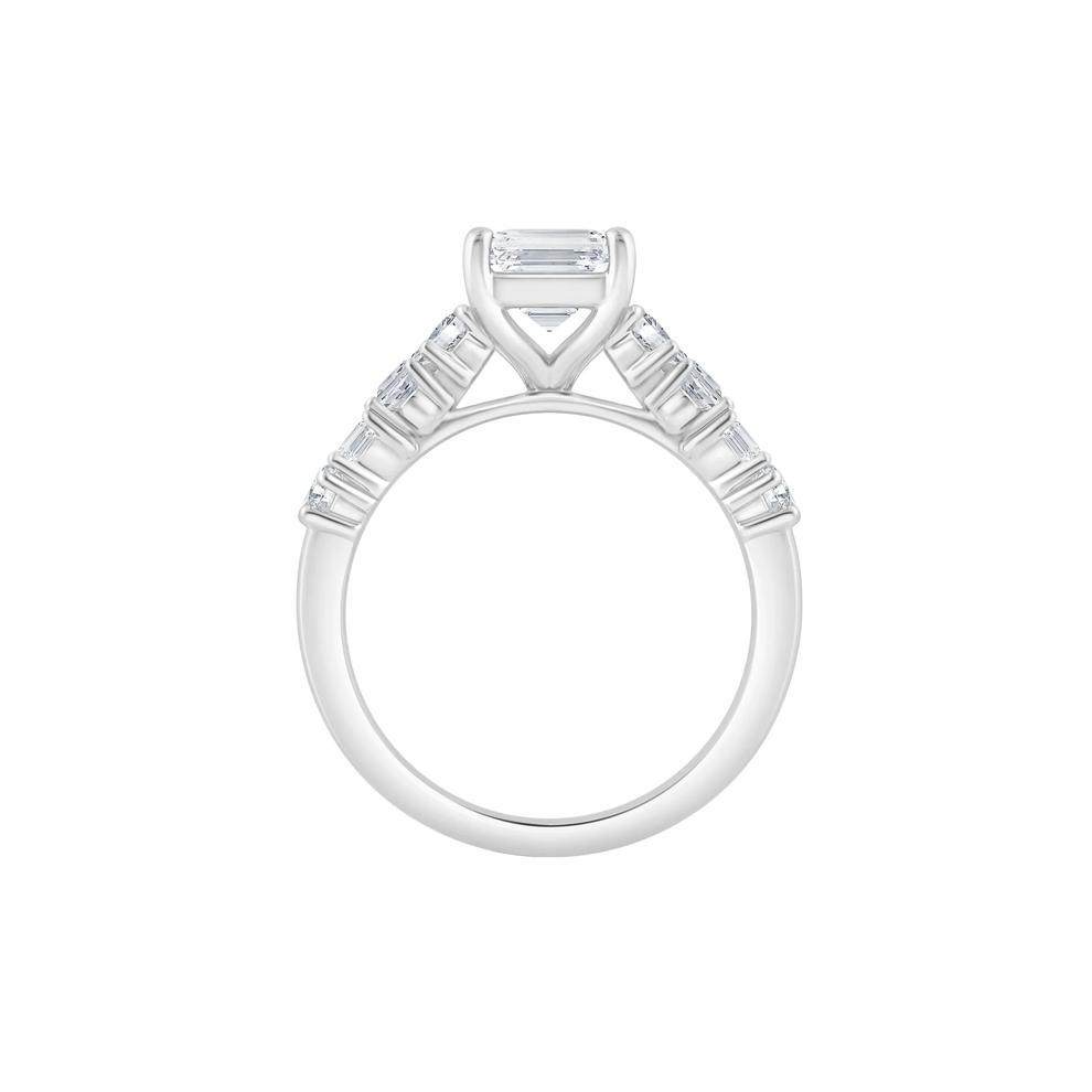 Lab Grown Emerald-Cut Diamond Engagement Ring in 14K White Gold (4 ct. tw.) – Image 2 of 3