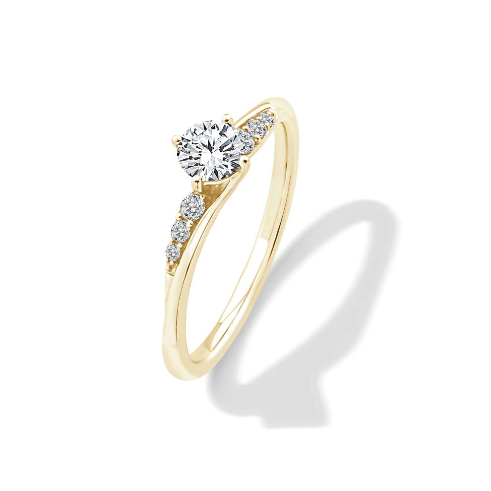 Lab Grown Diamond Round Center Promise Ring in 10K Yellow Gold (1/2 ct. tw.) – Image 4 of 4