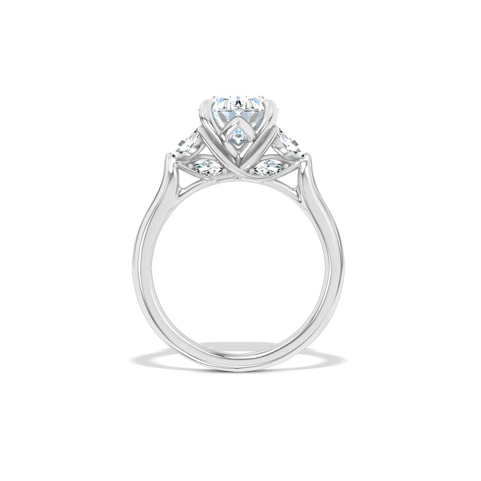 Lab Grown Diamond Oval Engagement Ring in 14K White Gold (3 3/8 ct. tw.) – Image 2 of 4
