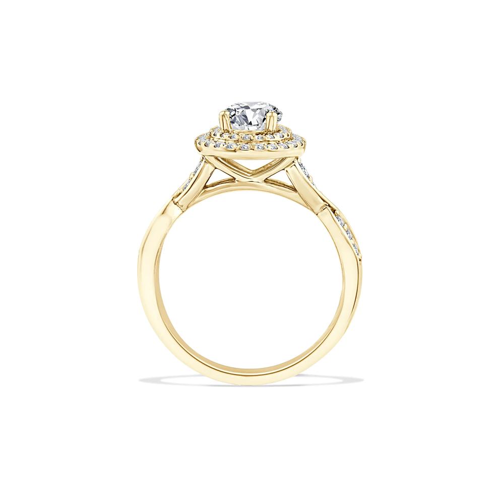 Lab Grown Diamond Pear-Shaped Center Engagement Ring in 10K Yellow Gold (1 3/8 ct. tw.) – Image 2 of 4