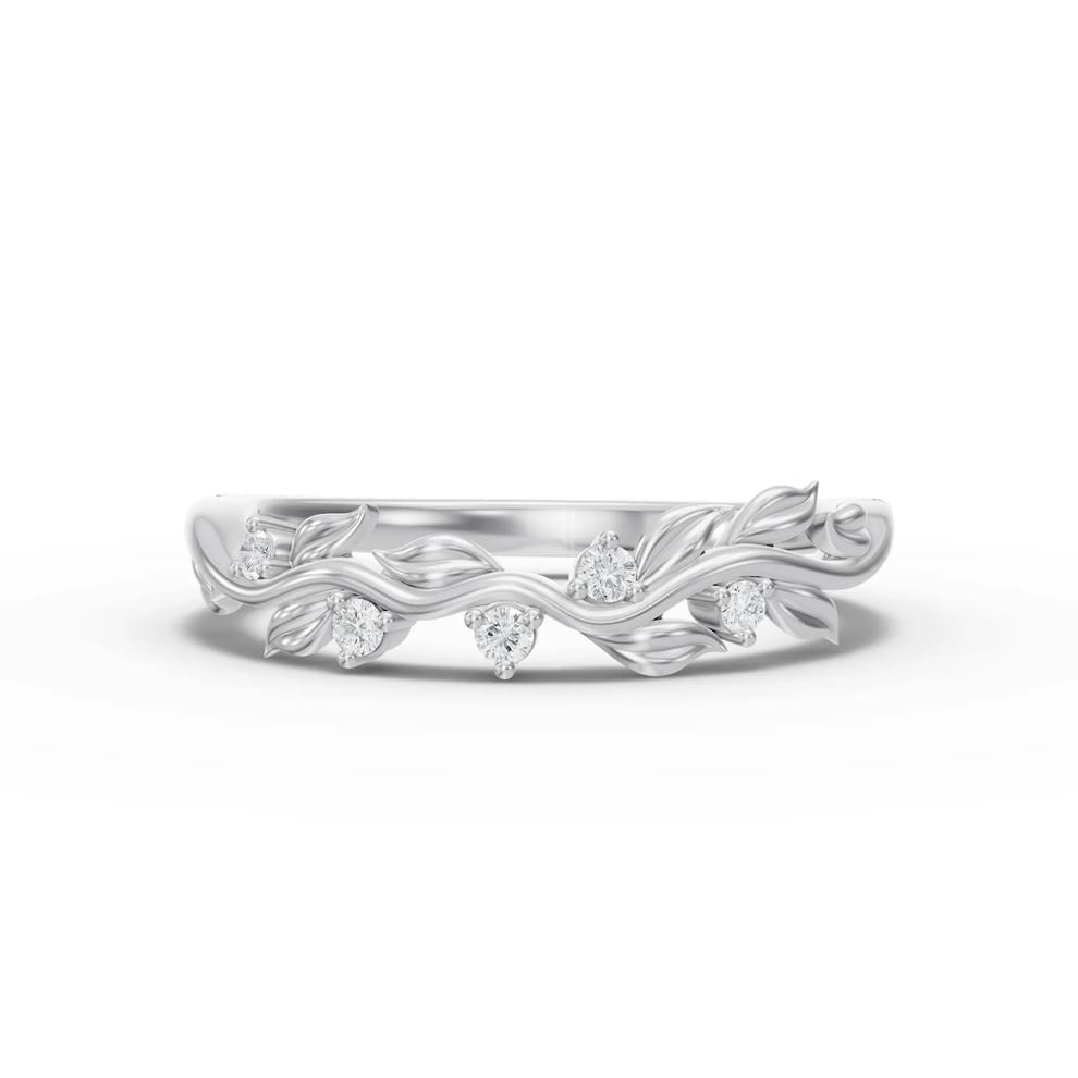 Lab Grown Diamond Accent Anniversary Band in 10K White Gold – Image 1 of 4