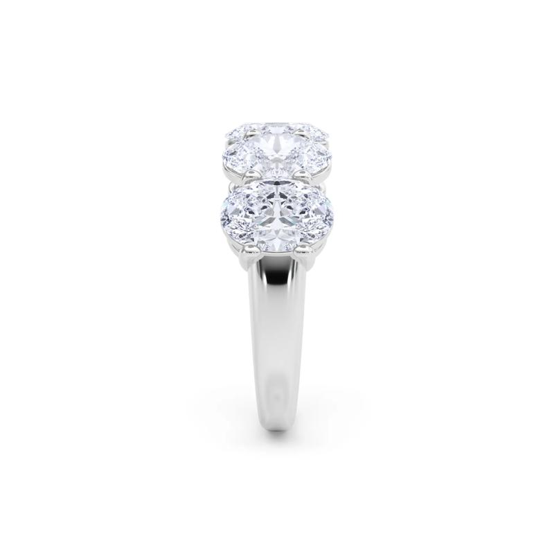 Lab Grown Diamond Oval Five-Stone Band in 14K White Gold &#40;5 ct. tw.&#41; – Image 3 of 5
