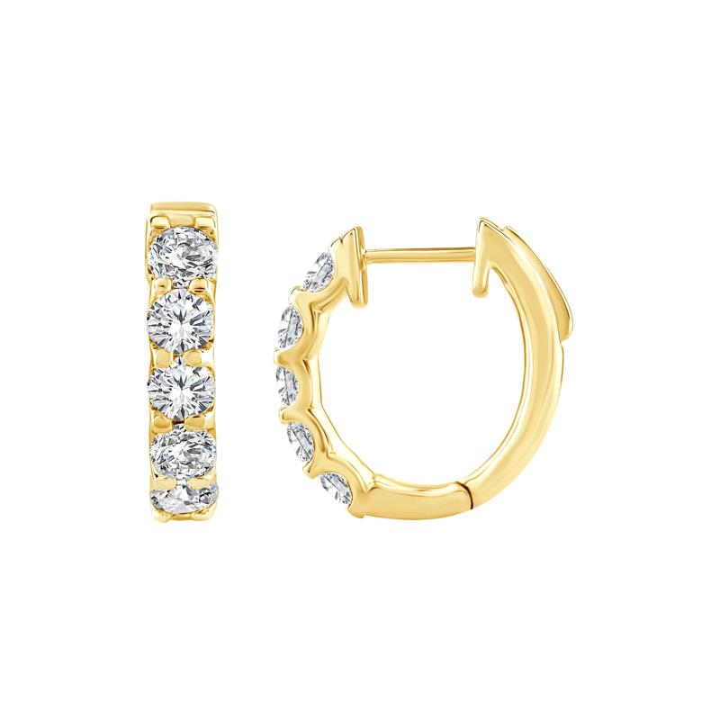 Lab Grown Diamond Hoop Earrings in 10K Yellow Gold &#40;2 ct. tw.&#41; – Image 2 of 2