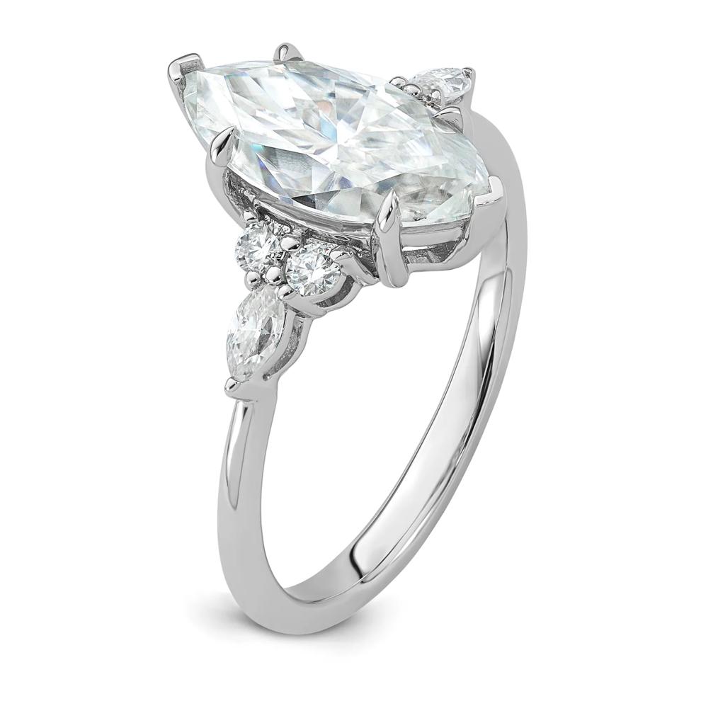 Lab-Created Moissanite Marquise Ring in 10K White Gold (2 1/4 ct. dew) – Image 3 of 3