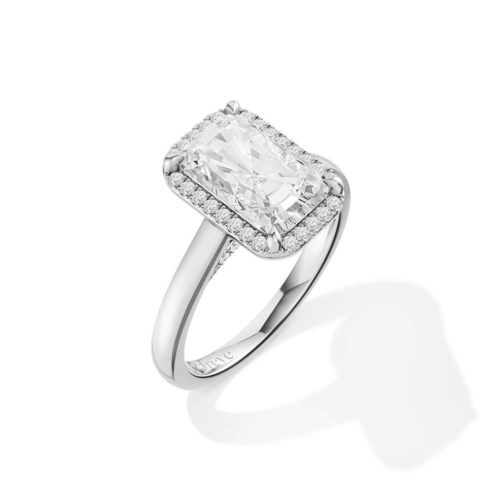 Romy Lab Grown Diamond Elongated Cushion Center Engagement Ring in 14K White Gold (3 1/4 ct. tw.) – Image 2 of 4