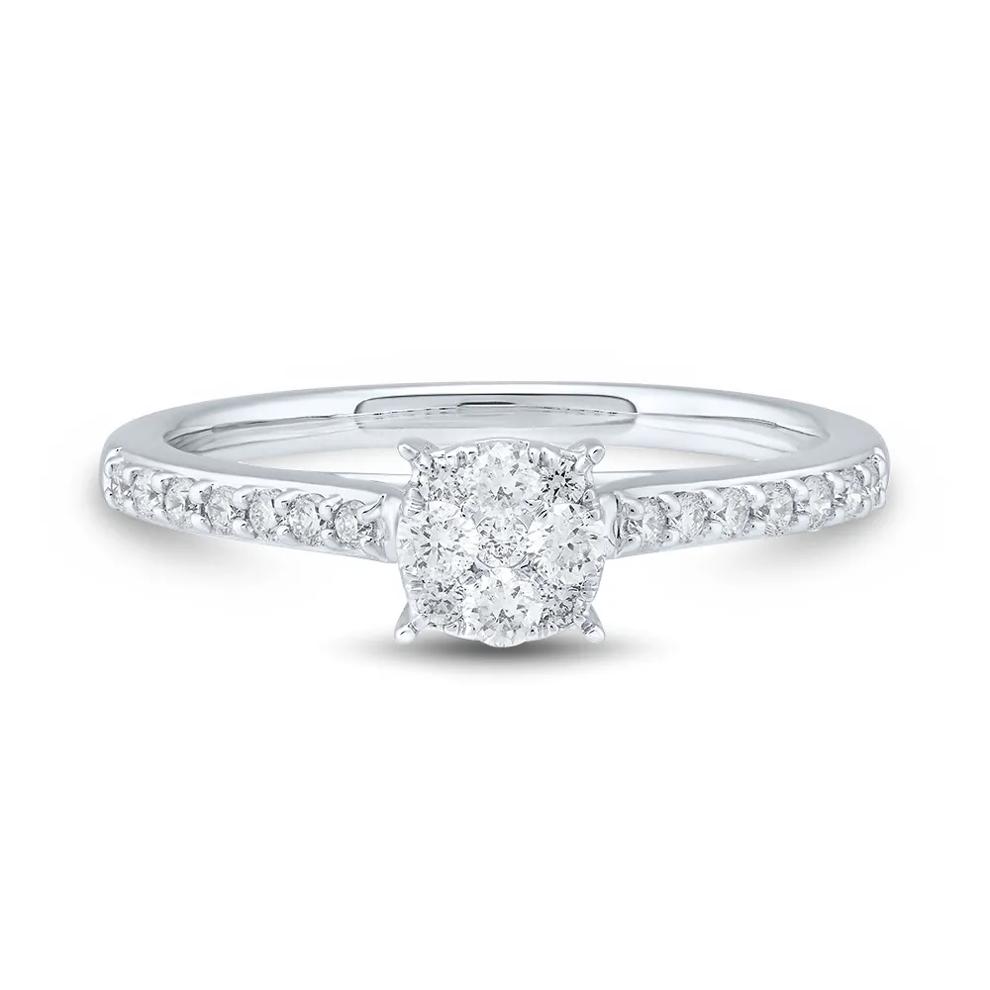 Round-Shaped Lab Grown Diamond Promise Ring in 10K White Gold (1/3 ct. tw.) – Image 1 of 3