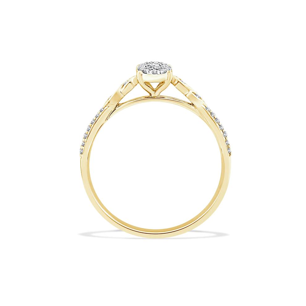 Diamond Oval Center Composite Promise Ring in 10K Yellow Gold (1/7 ct. tw.) – Image 2 of 4