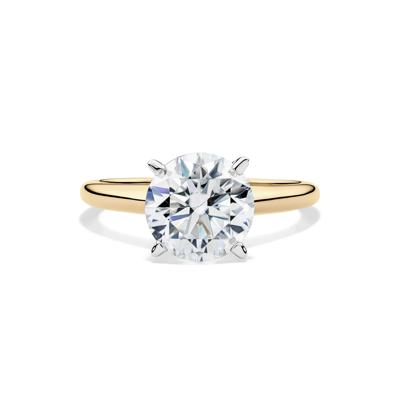 Lab-Created Moissanite Round Solitaire Ring in 10K Yellow Gold (2 ct. dew)