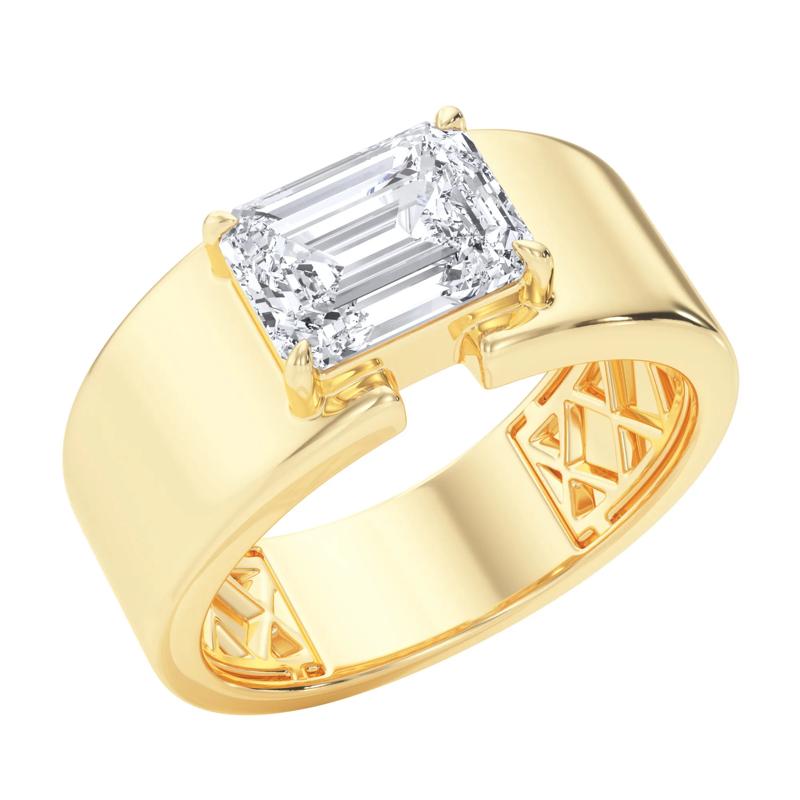 Lab Grown Diamond Emerald-Cut East West Engagement Ring in 14K Yellow Gold &#40;2 ct. tw.&#41; – Image 5 of 5