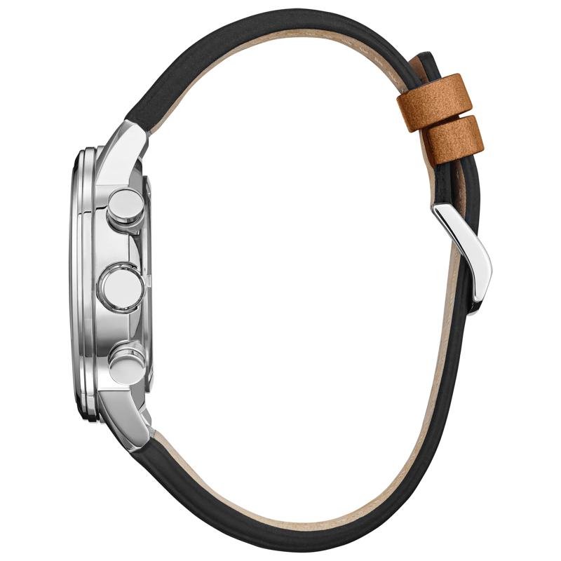 Men&#39;s Avion Watch in Brown Leather and Stainless Steel, 44MM – Image 2 of 3