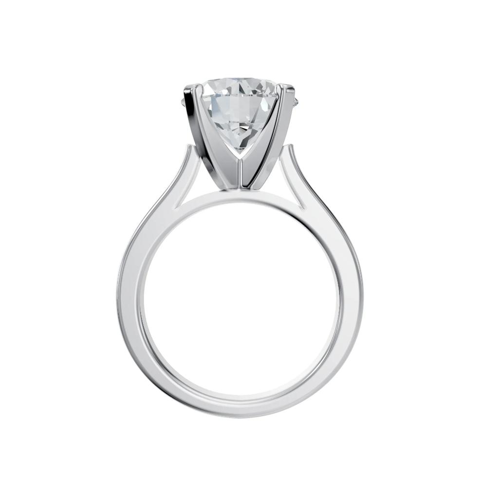 Solitaire Semi-Mount Engagement Ring in 14K White Gold (Setting Only) – Image 2 of 8