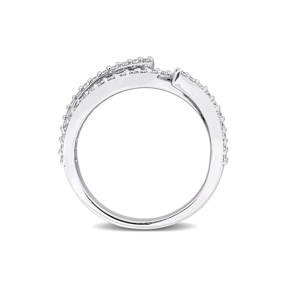 Lab-Created Moissanite Open Bypass Ring in Sterling Silver – Image 2 of 7