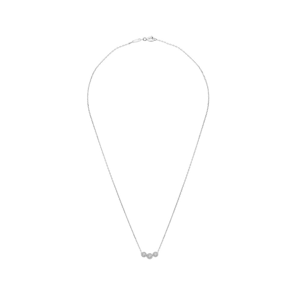 Diamond Trio Pendant Necklace in 10K White Gold (1/4 ct. tw.) – Image 3 of 4