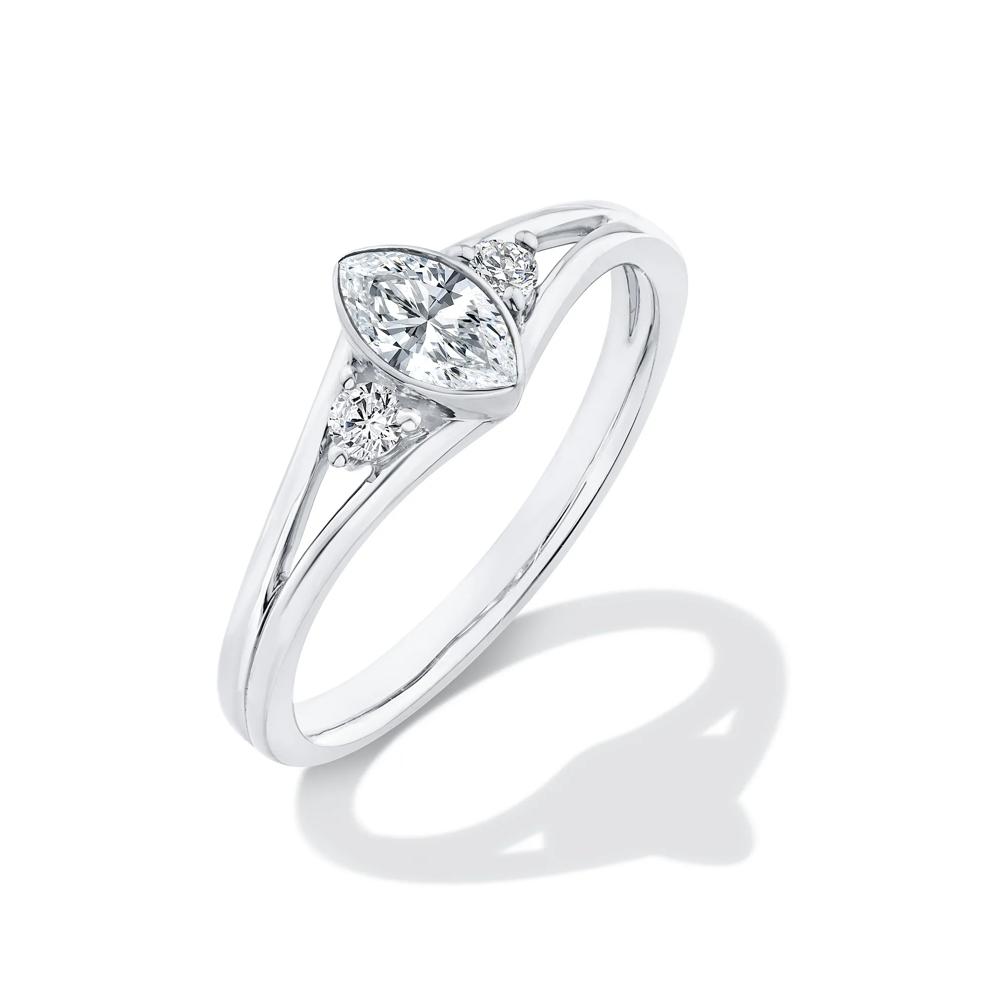 Lab Grown Diamond Marquise Center Promise Ring in 10K White Gold (3/8 ct. tw.) – Image 4 of 4