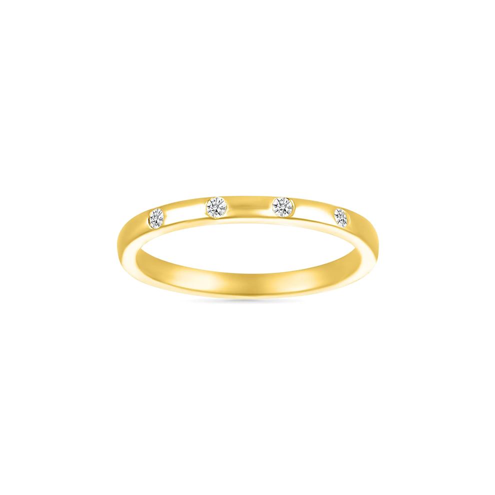 Diamond Accent Burnished Band in 10K Yellow Gold – Image 4 of 5