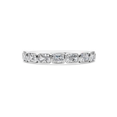 Lab Grown Diamond Radiant-Cut Bezel-Set Anniversary Band in 10K Gold