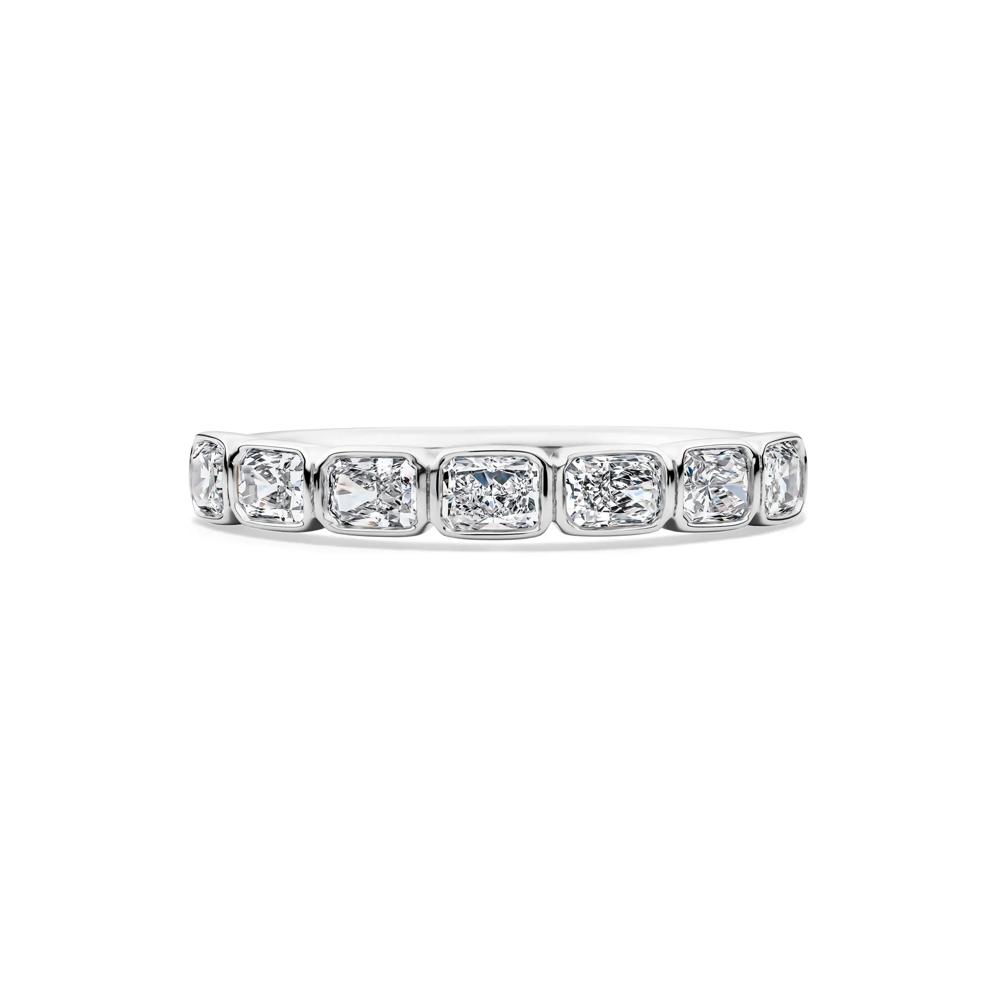 Lab Grown Diamond Radiant-Cut Bezel-Set Anniversary Band in 10K White Gold (1 ct. tw.) – Image 1 of 4