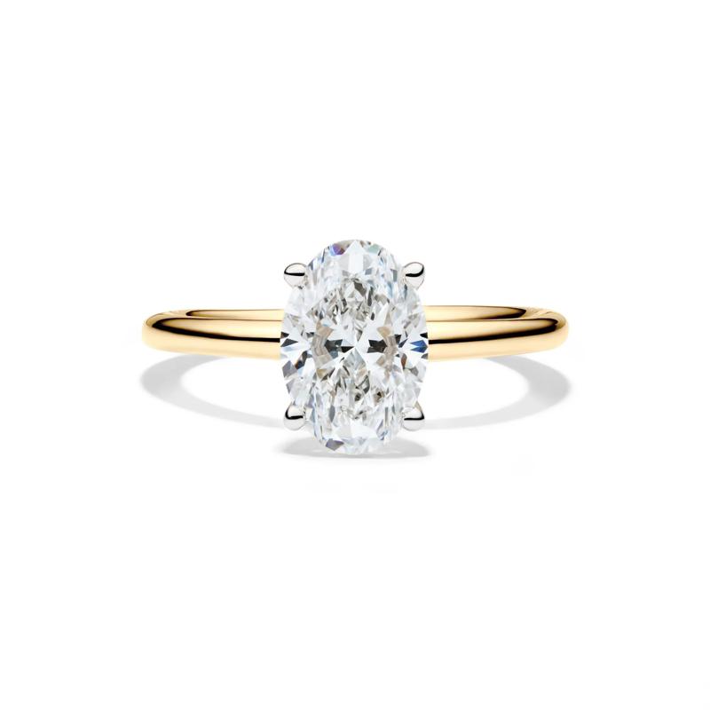Lab Grown Diamond Oval Solitaire Engagement Ring in 14k Yellow Gold &#40;2 ct.&#41; – Image 1 of 4