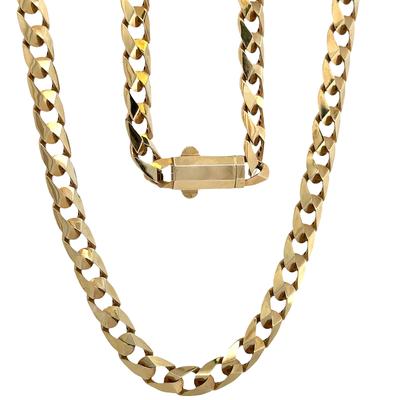 Men's Curb Chain Necklace in 10K Yellow Gold, 22"