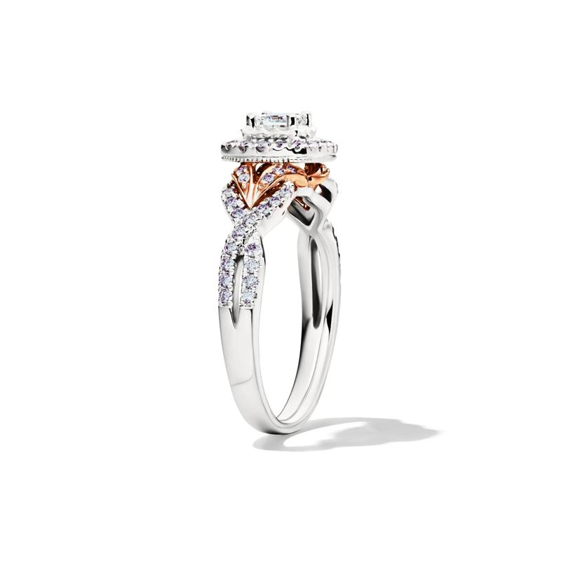 5/8 ct. tw. Diamond Engagement Ring in 14K White &amp; Rose Gold – Image 2 of 5