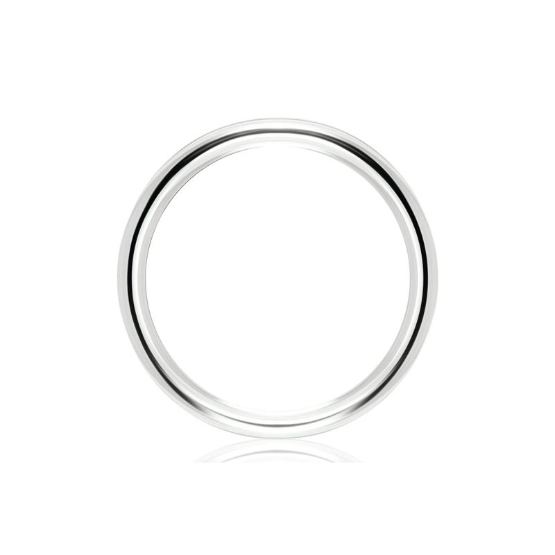 Flat Plain Wedding Band in 14K White Gold, 4MM – Image 2 of 3