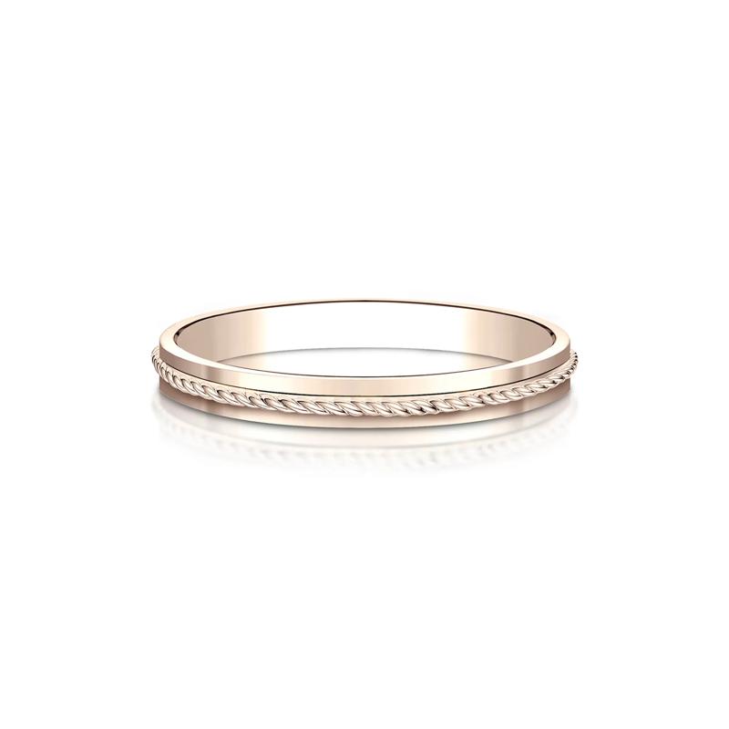 Rope Wedding Band in 14K Rose Gold – Image 1 of 3