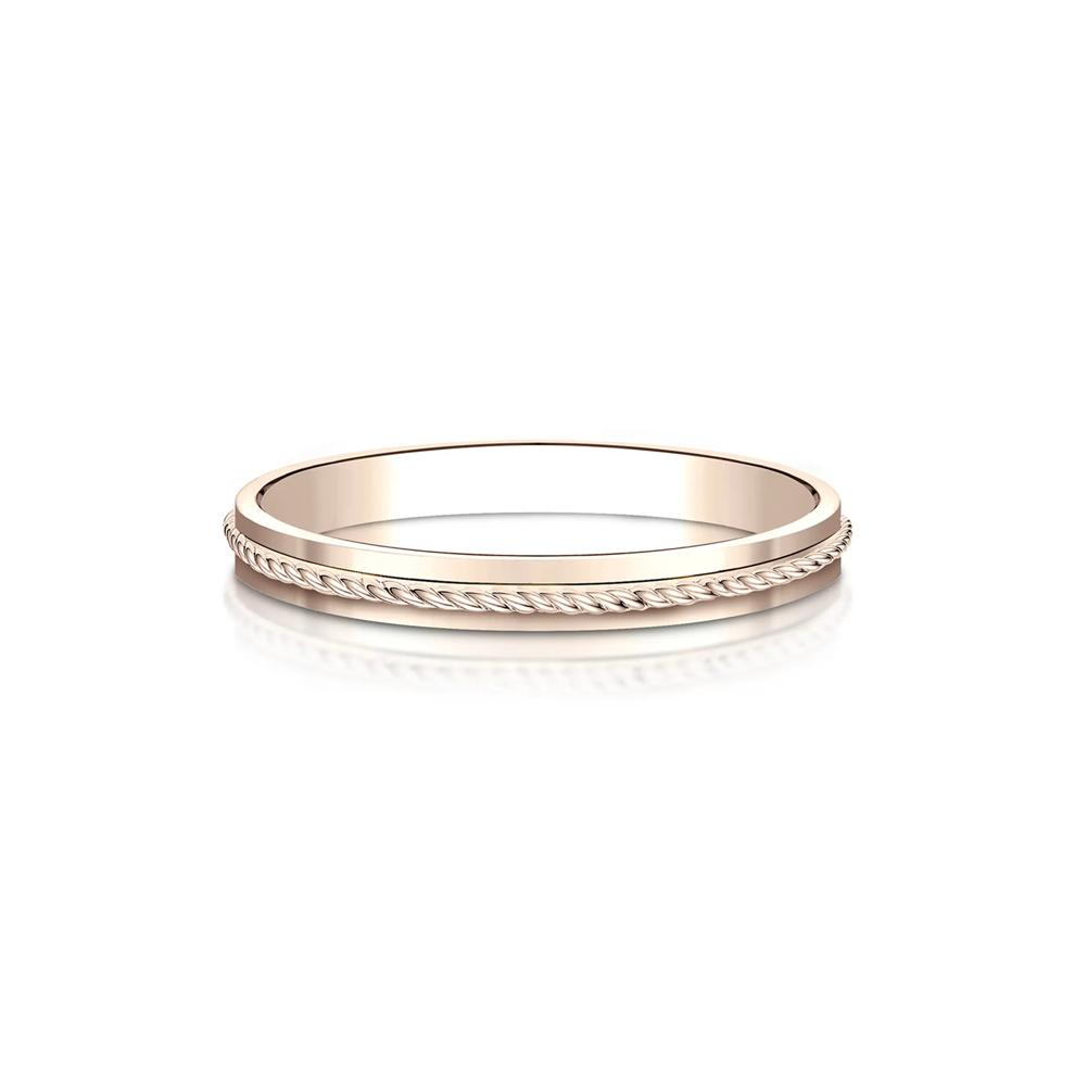 Rope Wedding Band in 14K Rose Gold – Image 1 of 3