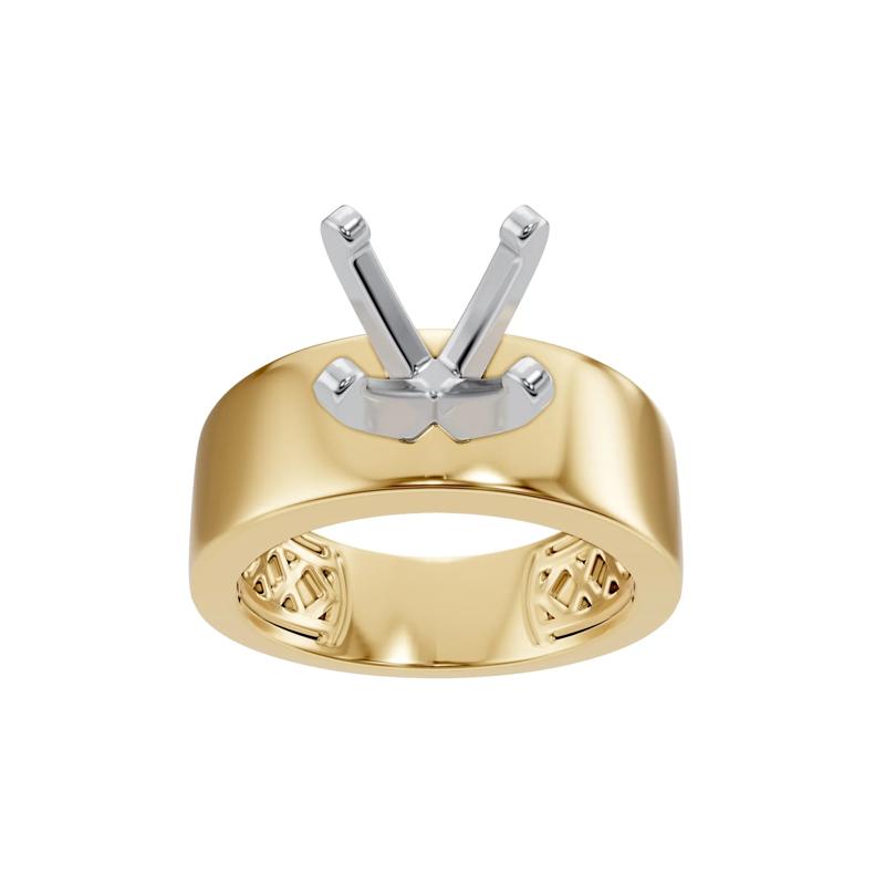 Wide Shank Semi-Mount Engagements Ring in 14K Gold (Setting Only) – Image 5 of 8