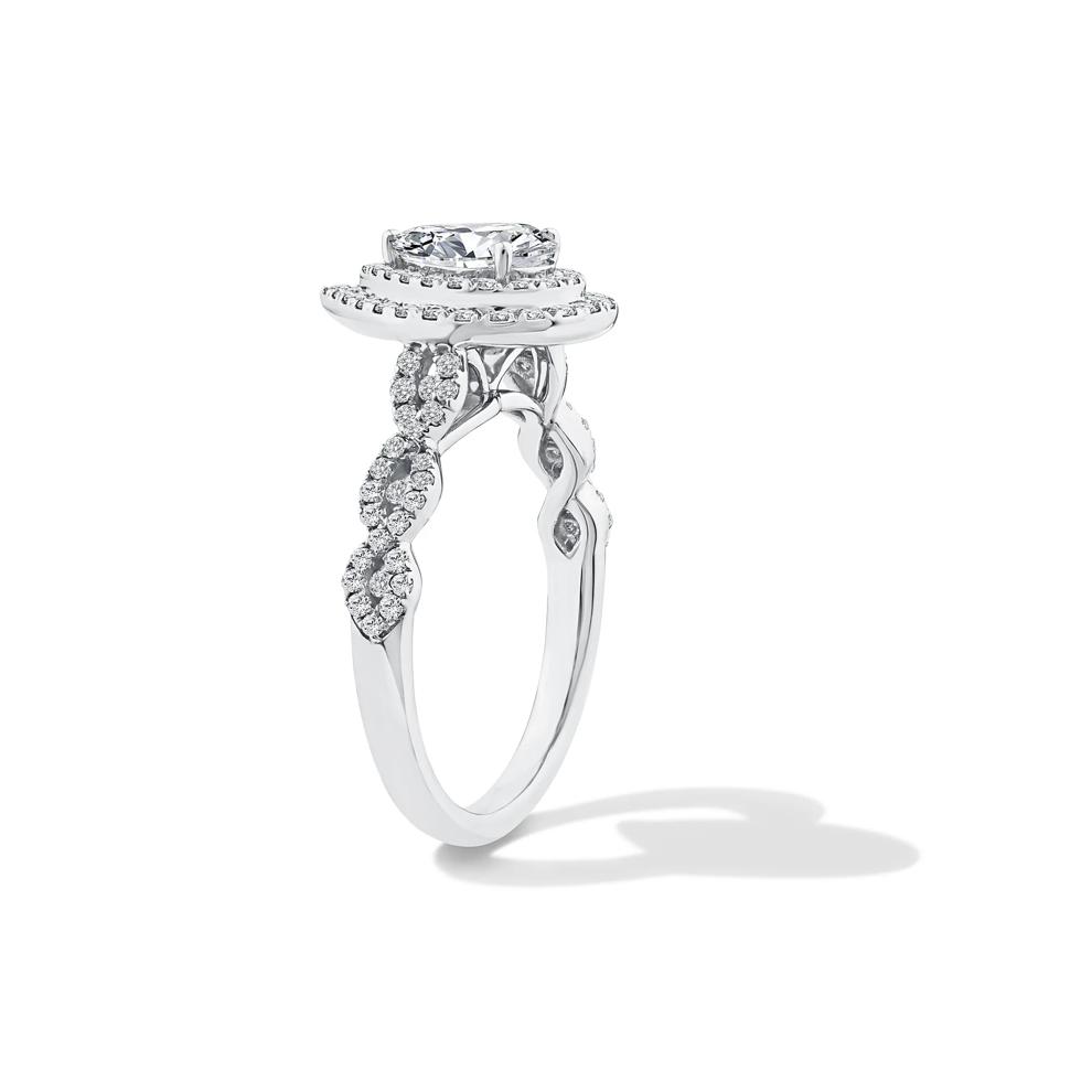 Lab Grown Diamond Pear-Shaped Halo Engagement Ring in 10K White Gold (1 1/5 ct. tw.) – Image 3 of 4