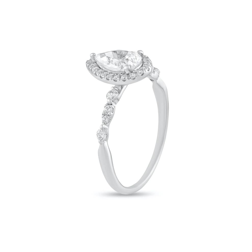 Diamond Pear-Shaped Center Halo Engagement Ring in Platinum (1 ct. tw.) – Image 4 of 4