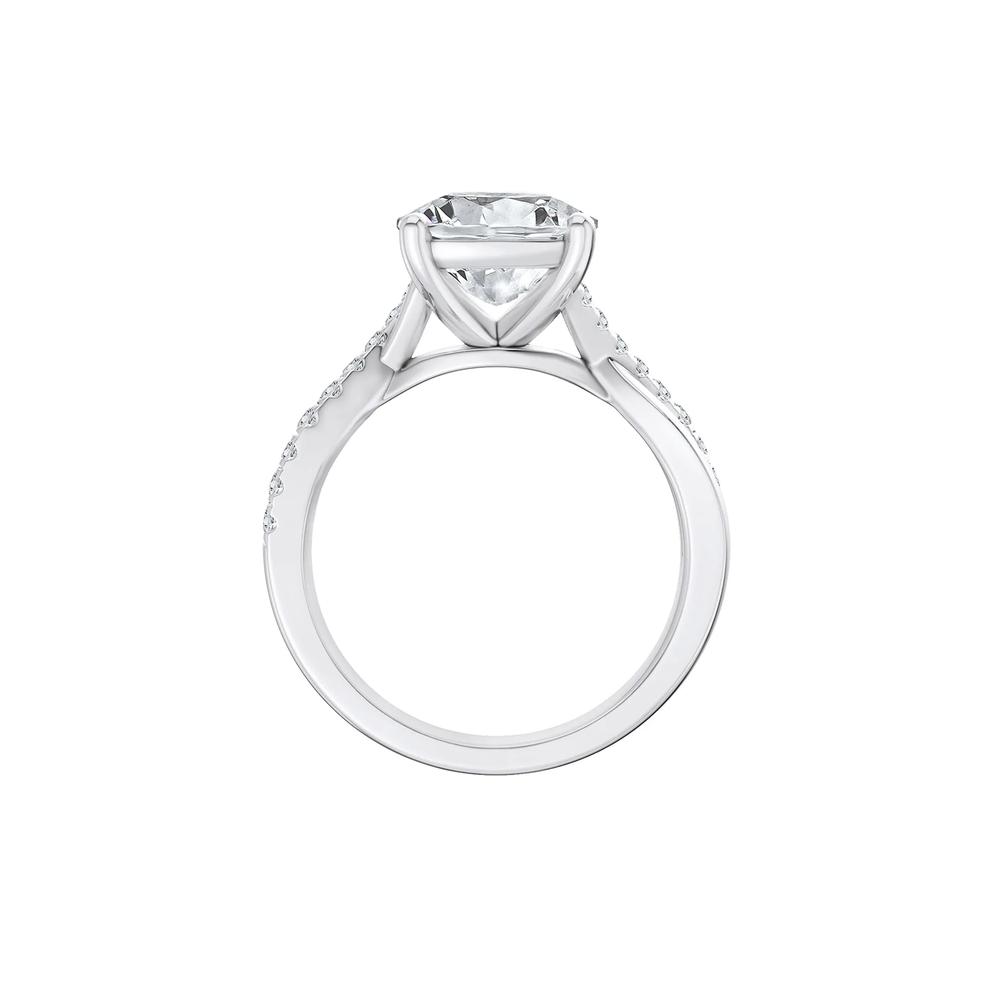 Lab Grown Diamond Elongated Cushion Engagement Ring in 14K White Gold (4 ct. tw.) – Image 2 of 4