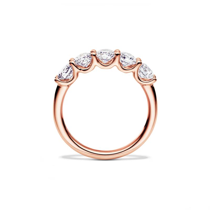 Lab Grown Diamond Five-Stone Anniversary Band in 14K Rose Gold &#40;1 1/2 ct. tw.&#41; – Image 2 of 4