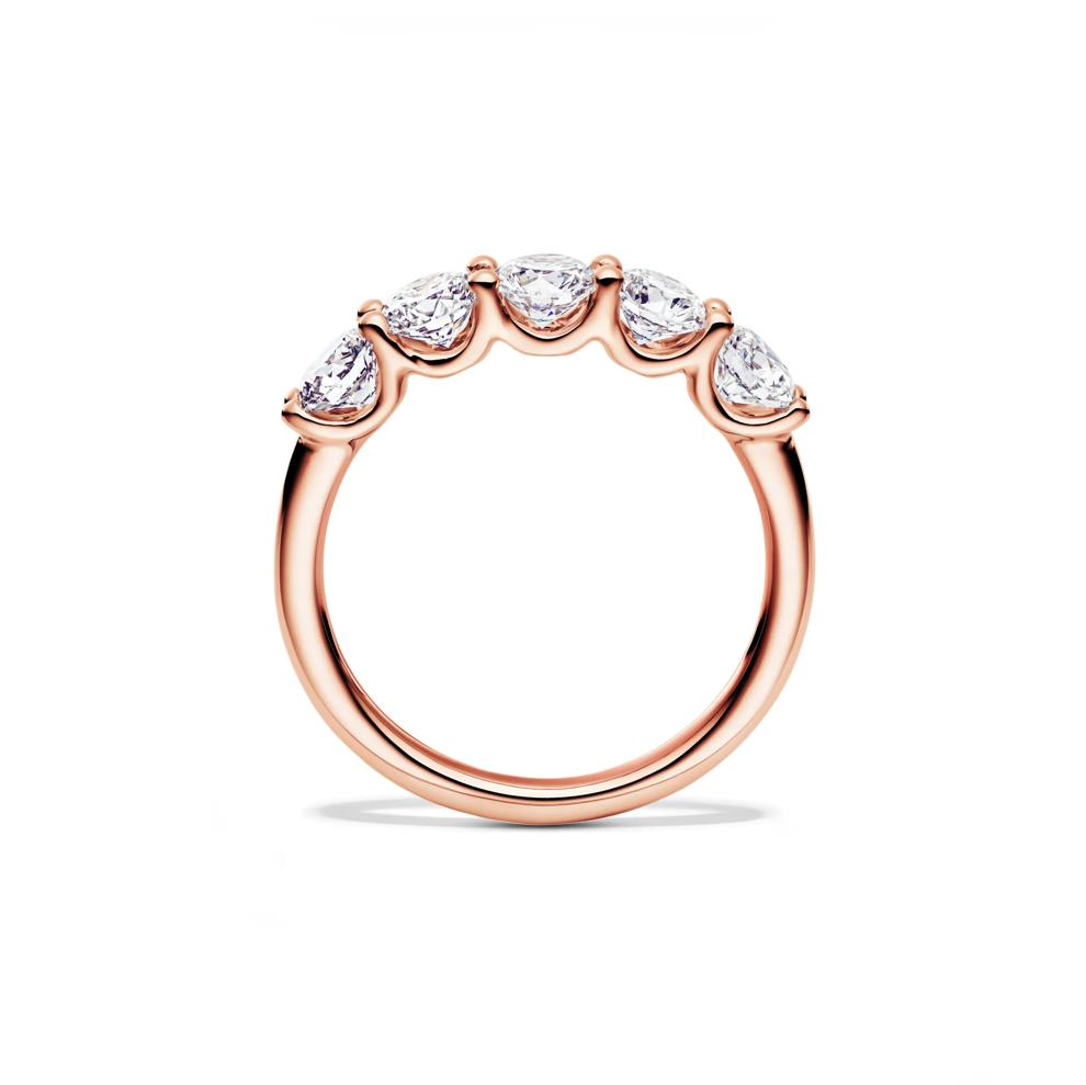 Lab Grown Diamond Five-Stone Round Anniversary Band in 14K Rose Gold (1 1/2 ct. tw.) – Image 2 of 4