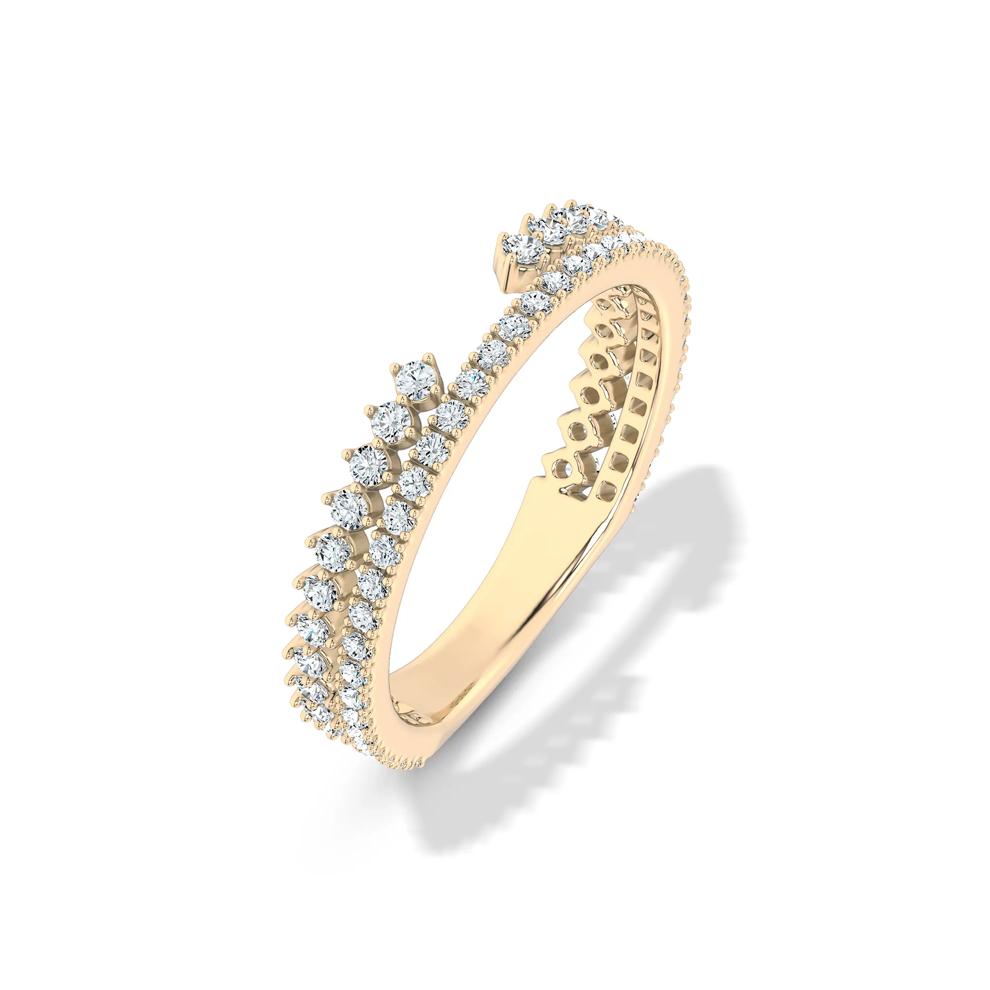 Lab Grown Diamond Double Row Split Open Band in 14K Yellow Gold (1/2 ct. tw.) – Image 4 of 4