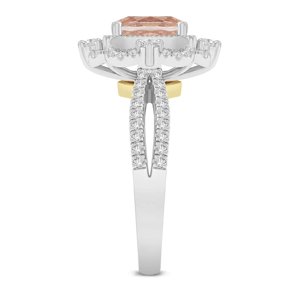 Paulette Morganite &amp; Diamond Engagement Ring in 14K White Gold (1/2 ct. tw.) – Image 3 of 3