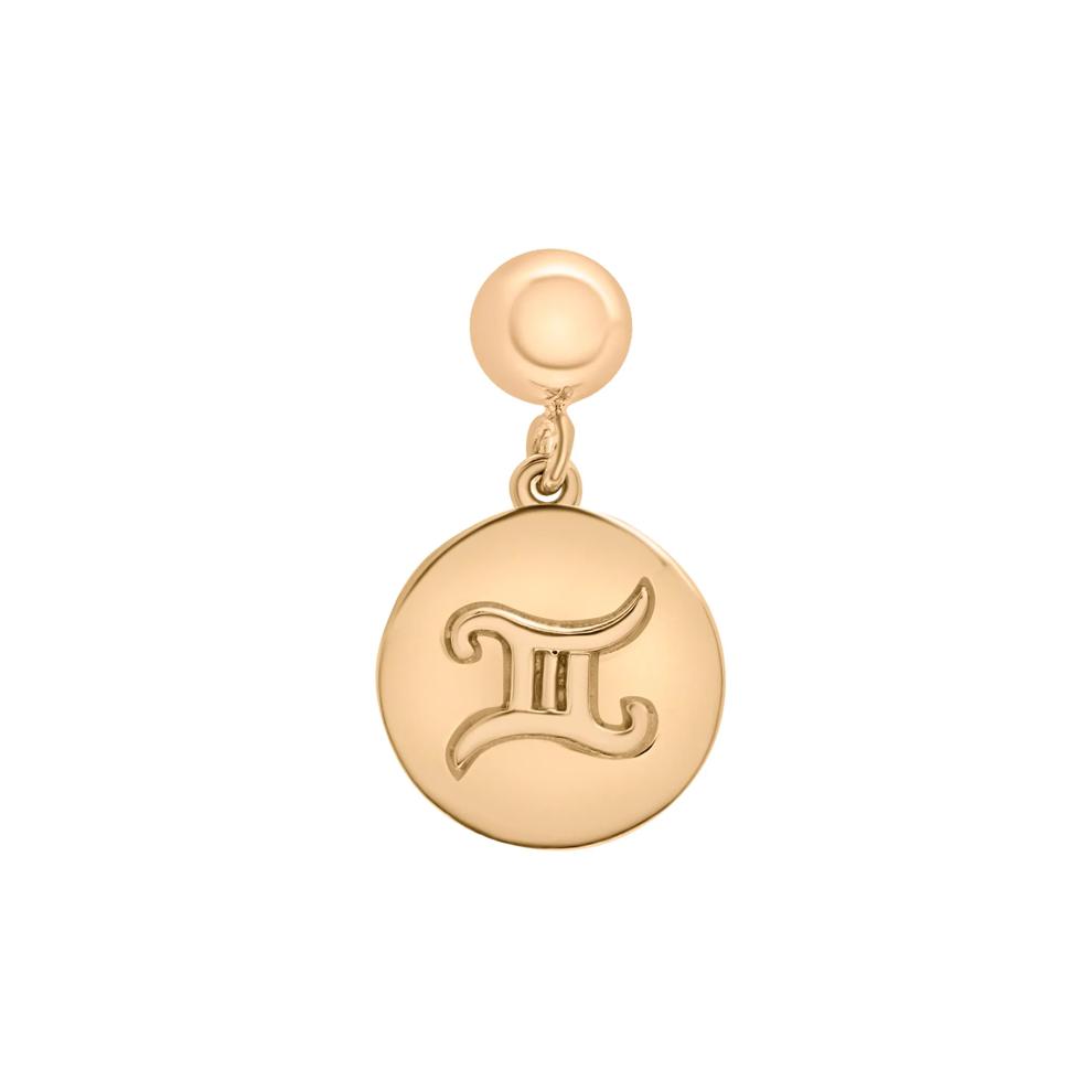 Gemini Zodiac Disc Bead Charm in Vermeil – Image 1 of 3