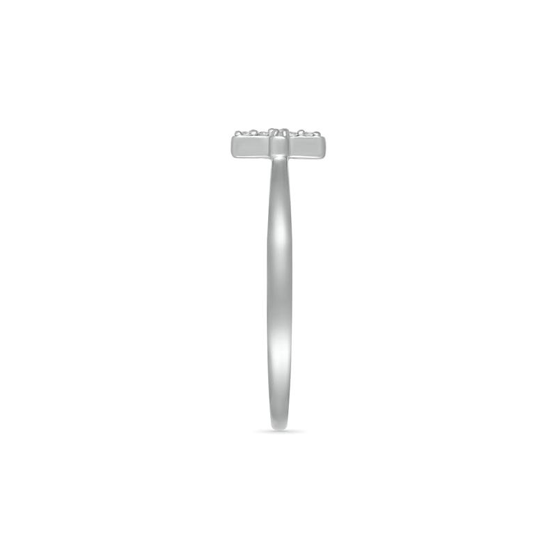 Diamond Accent Cross Ring in Sterling Silver – Image 3 of 5