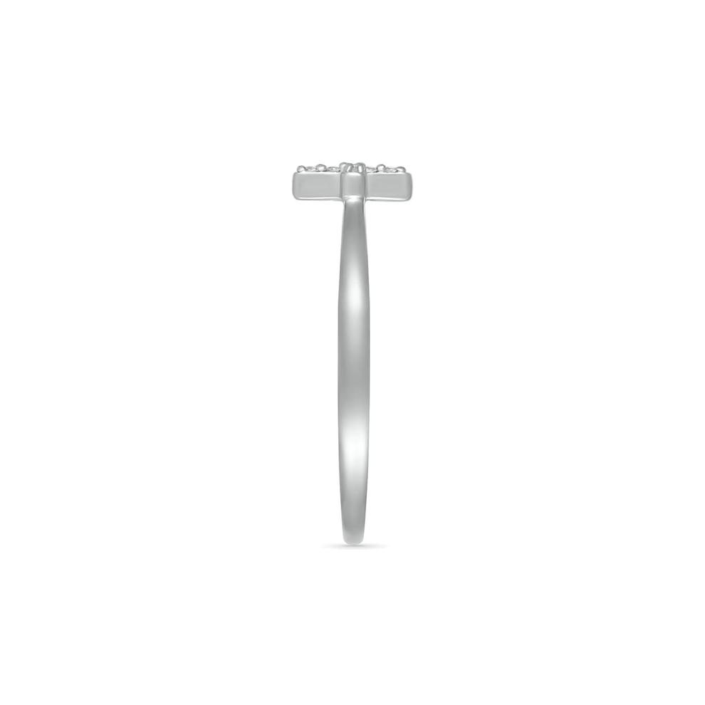 Diamond Accent Cross Ring in Sterling Silver – Image 3 of 5