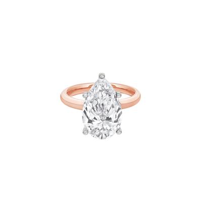 Lab Grown Diamond Pear-Shaped Solitaire Ring in 14K Rose & White Gold (5 ct.)