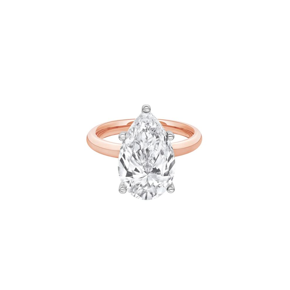 Lab Grown Diamond Pear-Shaped Solitaire Ring in 14K Rose &amp; White Gold (5 ct.) – Image 1 of 4